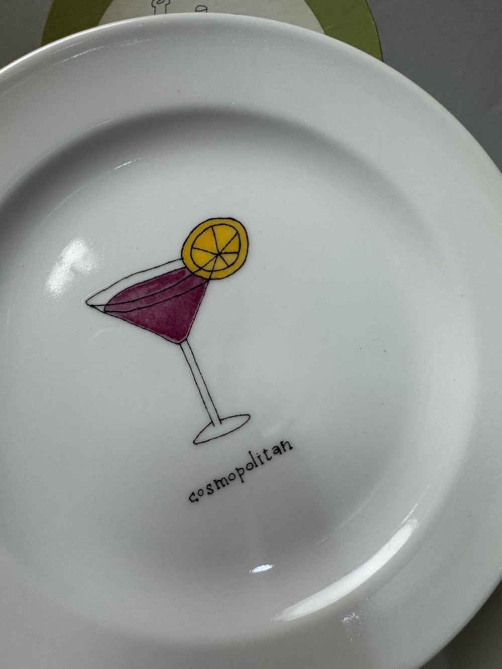 Pottery Barn Martini Appetizer Cocktail Plates Set of 6 - Picture 9 of 16